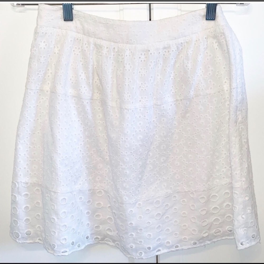 Enmelee| White Eyelet Skirt